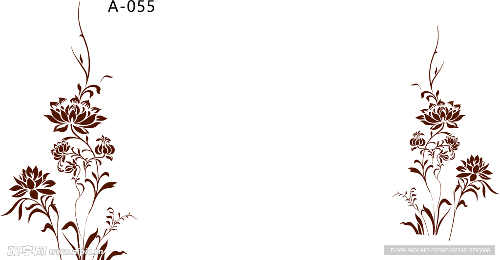 对角花矢量图片