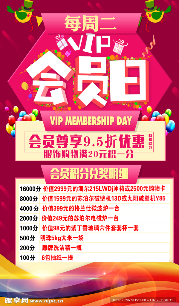 会员日积分兑换明细框画