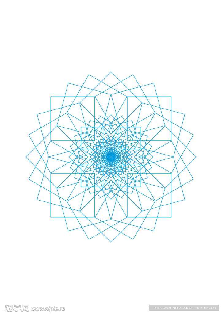 蓝色花朵底纹素材