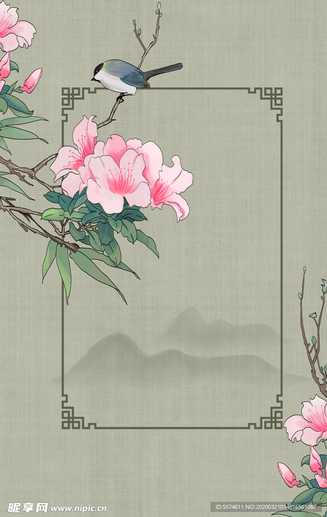 中国风淡雅海报背景