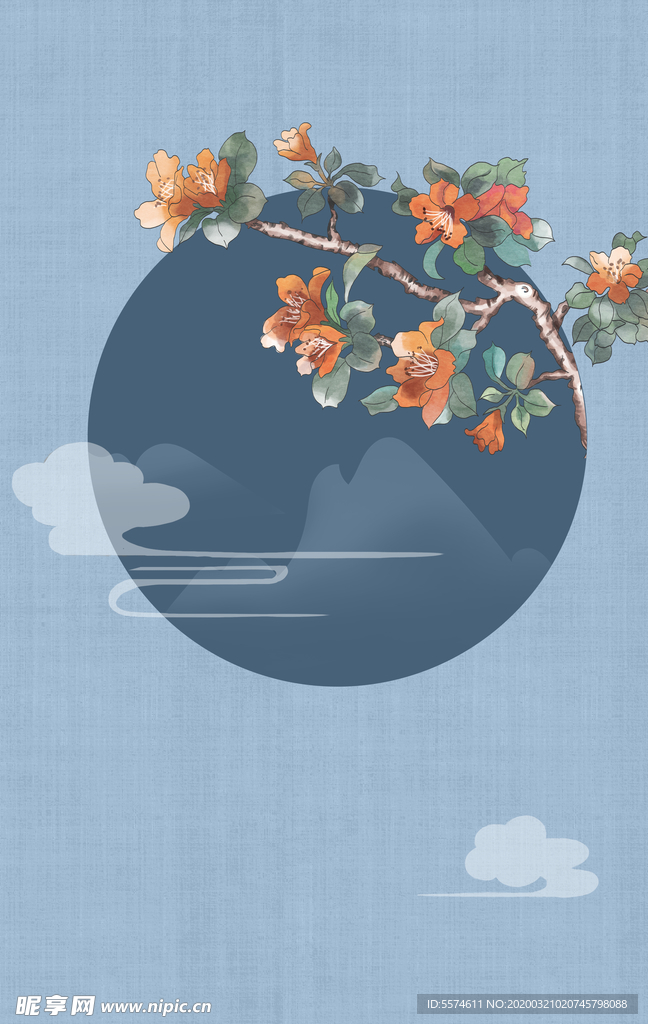 中国风淡雅海报背景