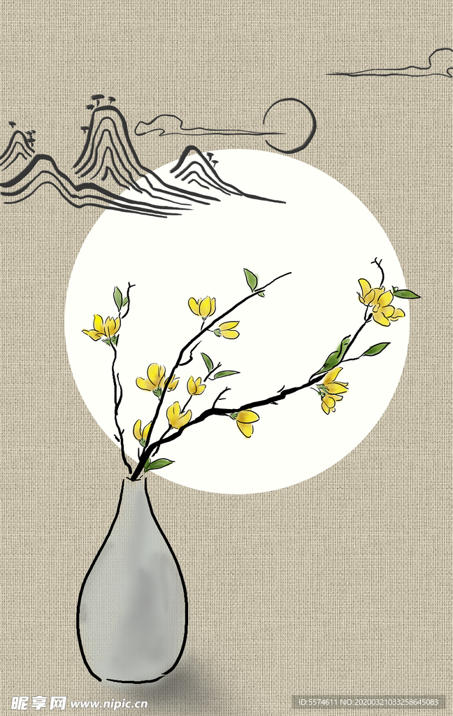 中国风淡雅海报背景