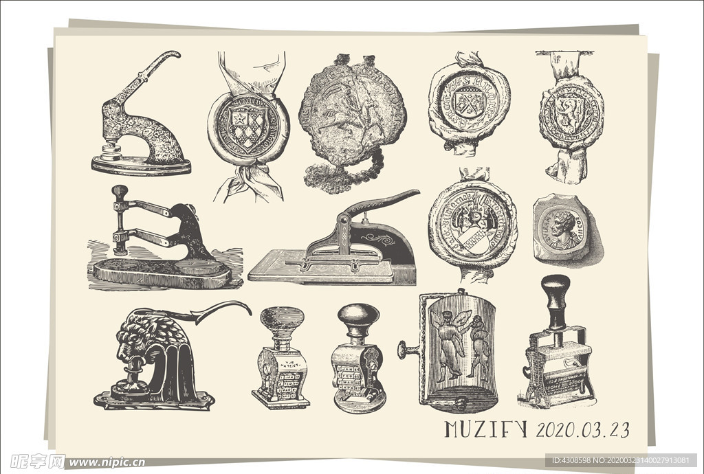 14款入 火漆封蜡手绘稿