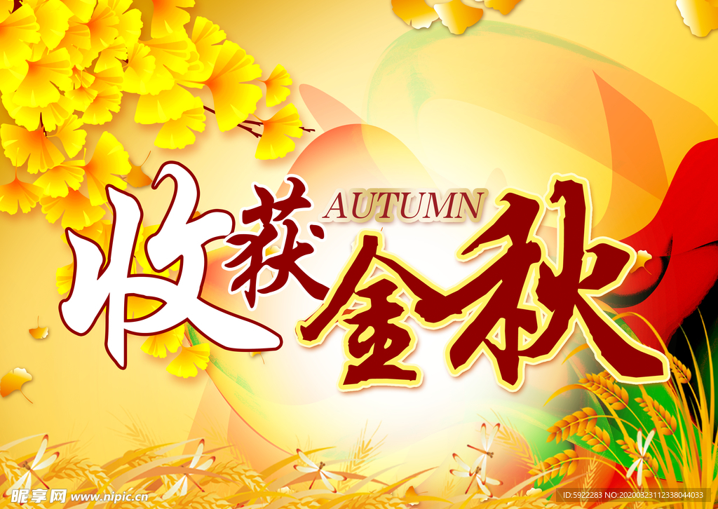 金秋吊旗 秋天海报 收获金秋