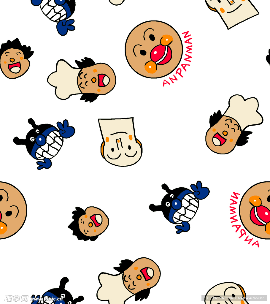 卡通漫画人像小丑厨师印花