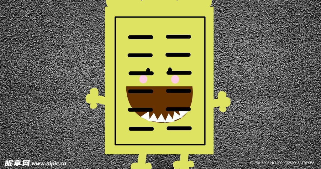 卡通井盖个性手绘