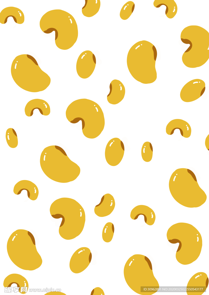 坚果,豆类插画素材