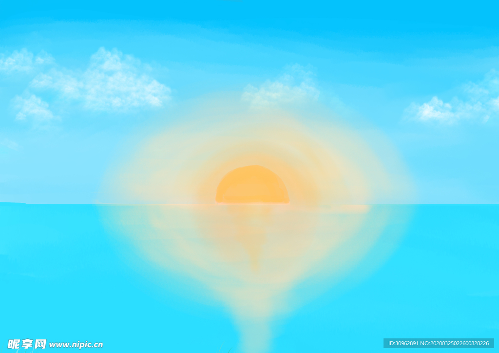 天空原创插画素材