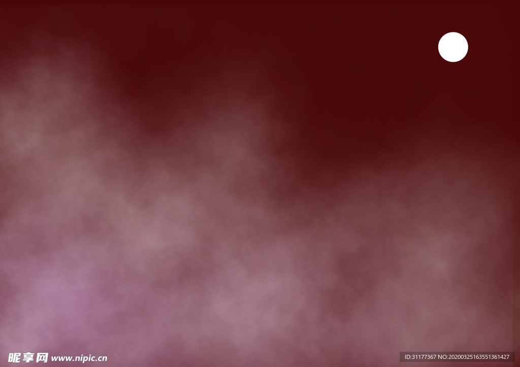 夜晚月色红色雾气图片