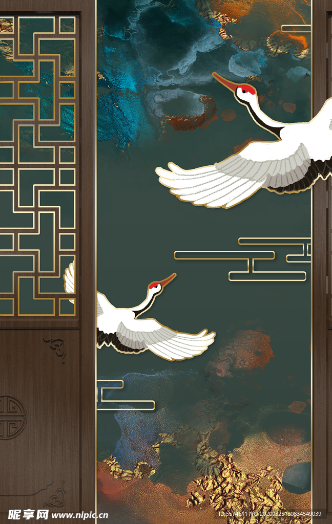 新中式背景墙装饰画