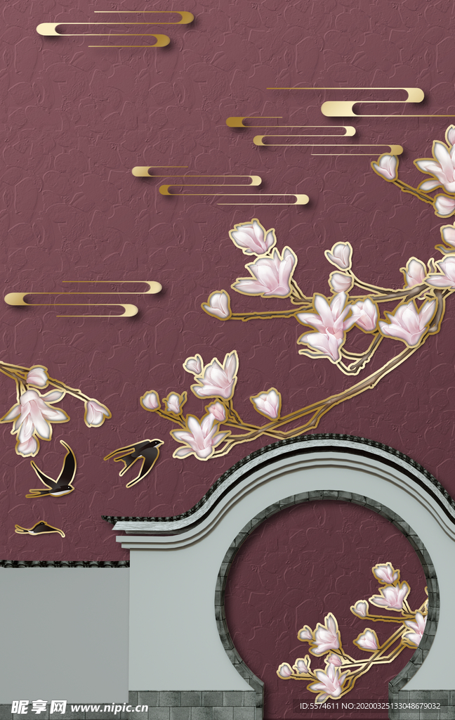 新中式背景墙装饰画