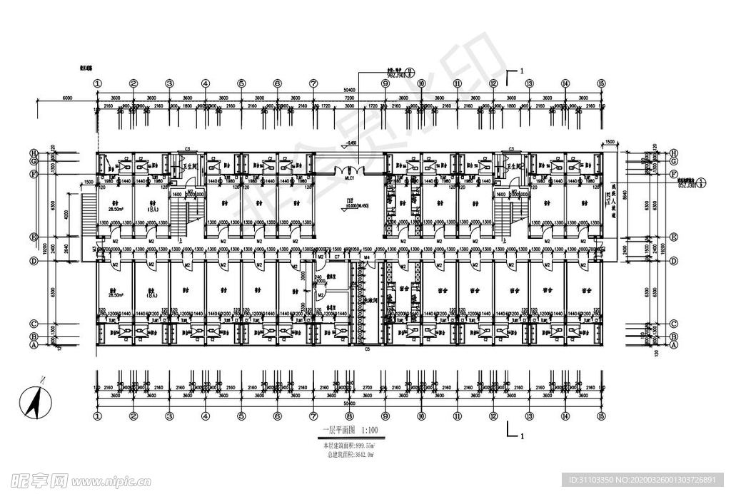 寝室建筑平面图
