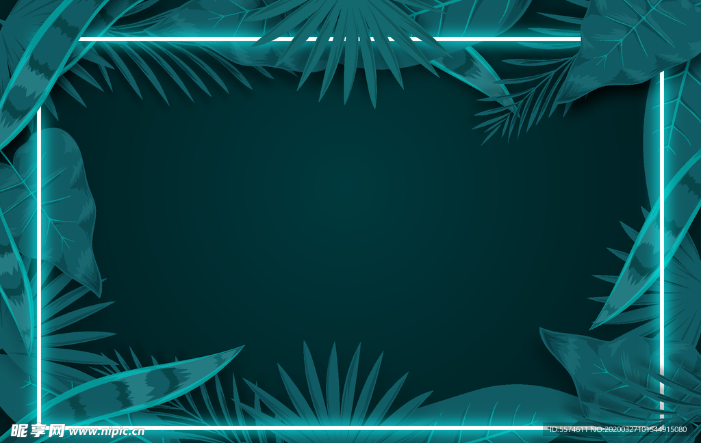 霓虹灯叶子背景