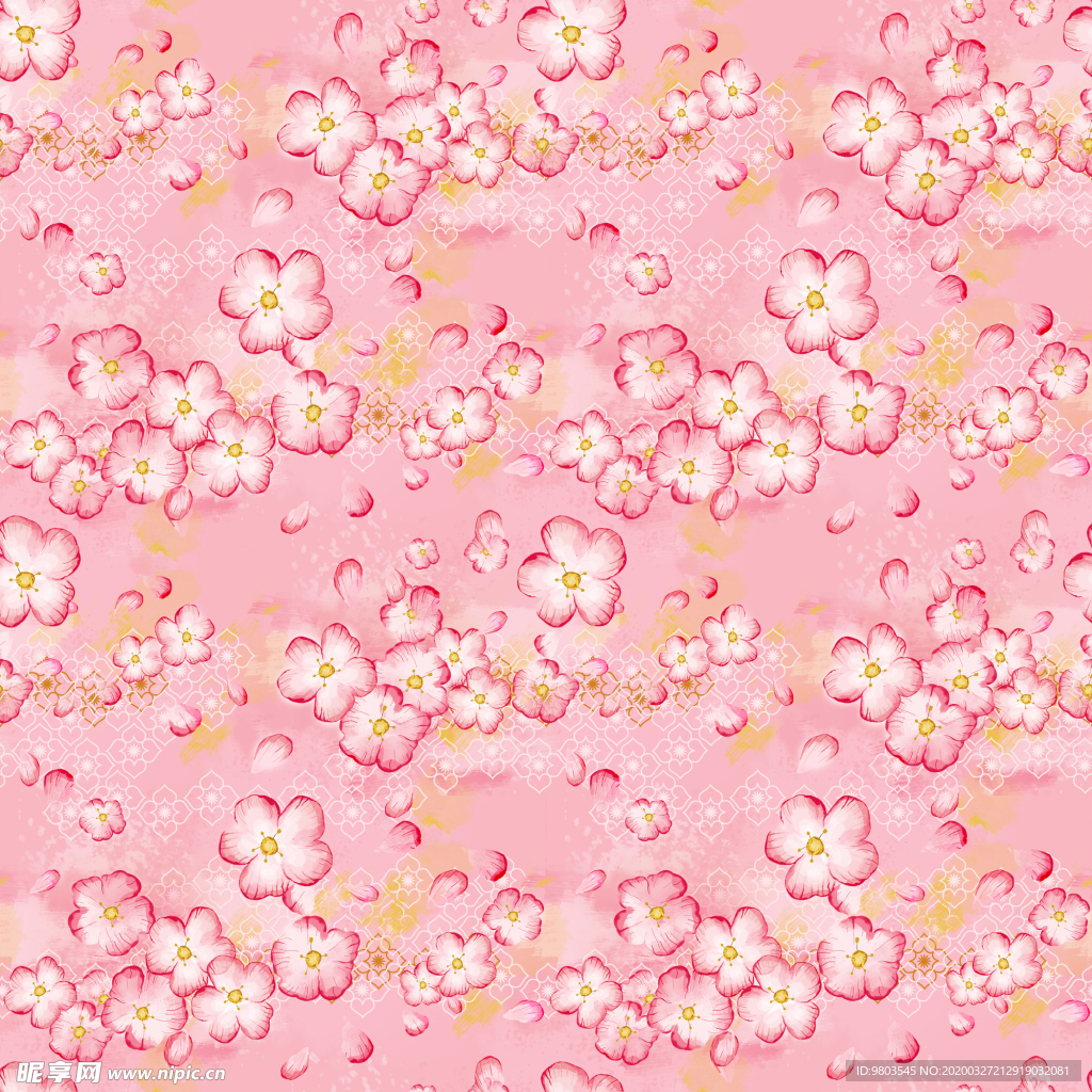 粉红无缝接小碎花