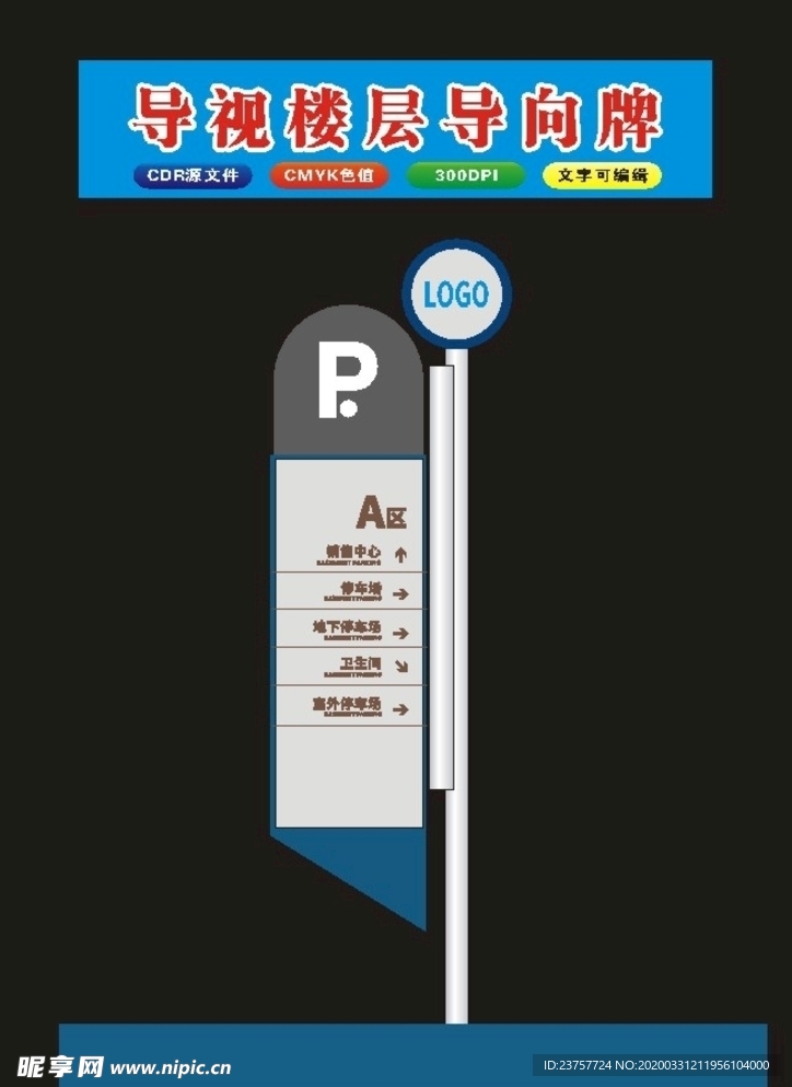 停车场导向牌景区导向经典