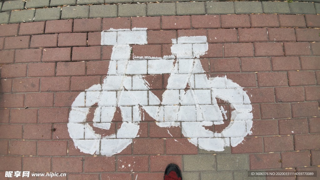 纹理 地面 自行车警示 提示