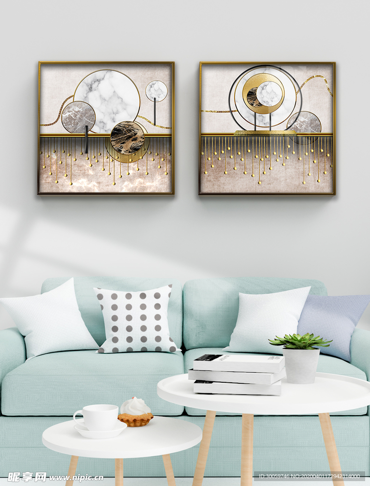 几何圆形晶贝装饰画