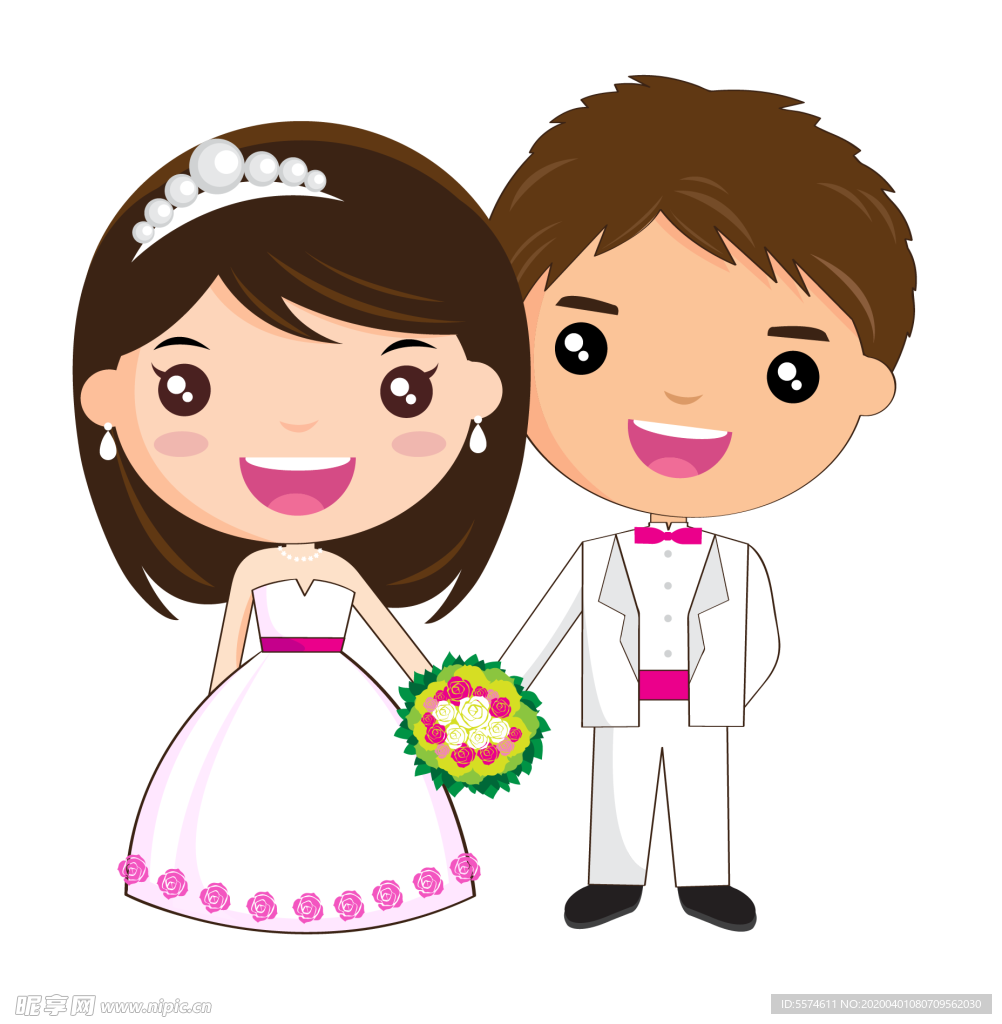 卡通新郎新娘