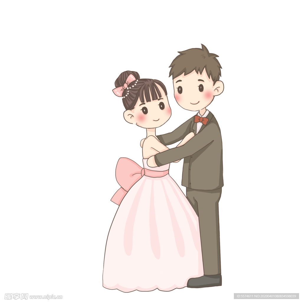 卡通新郎新娘