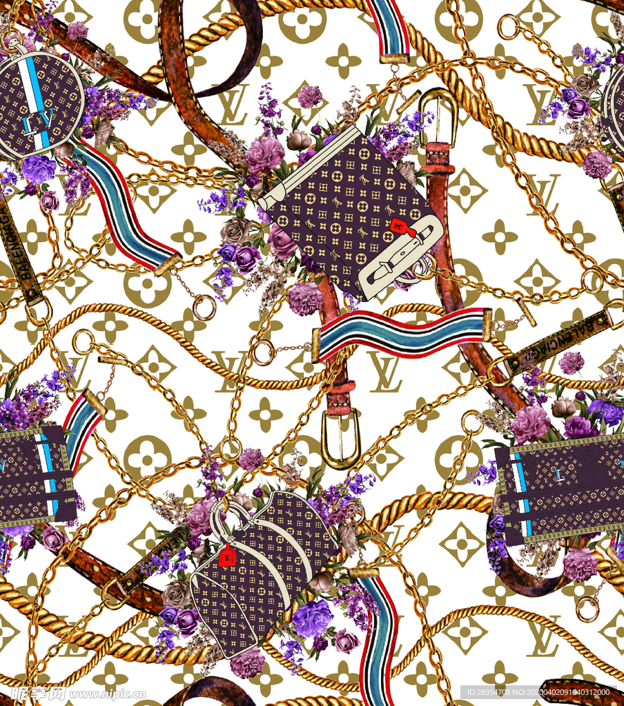 链条 LV  包包 大牌 卡通