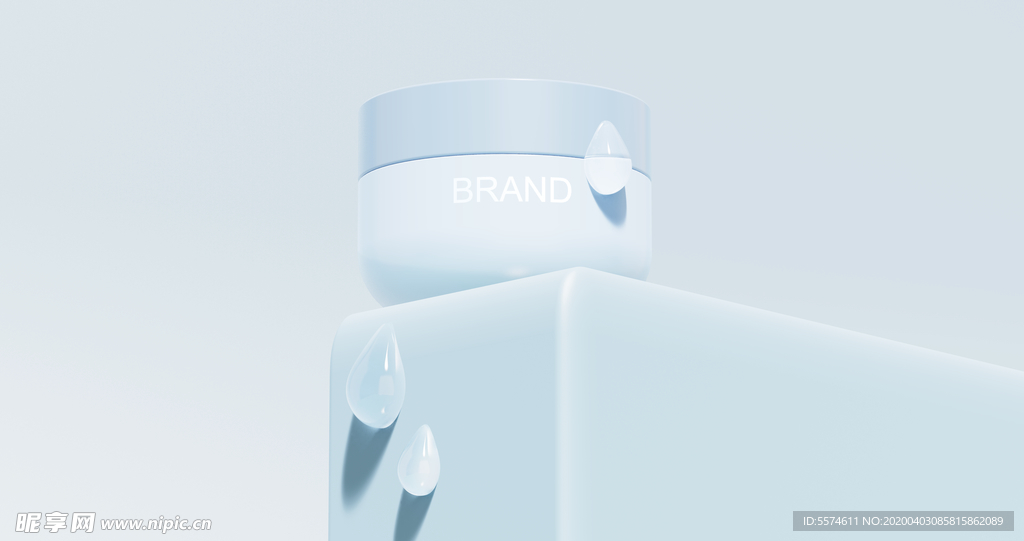 蓝色化妆品海报