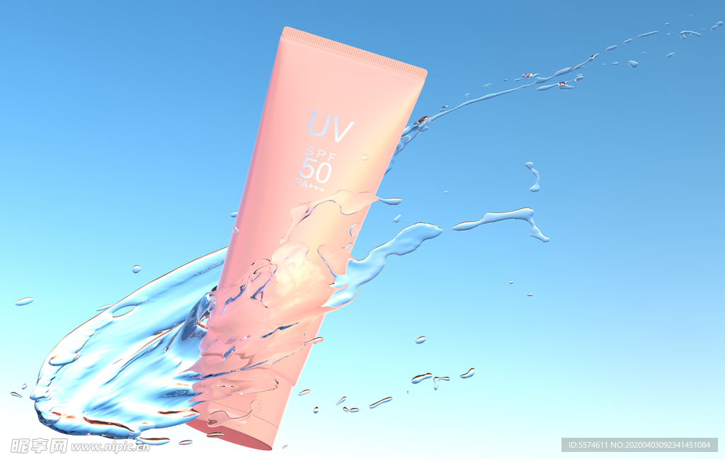 蓝色化妆品海报