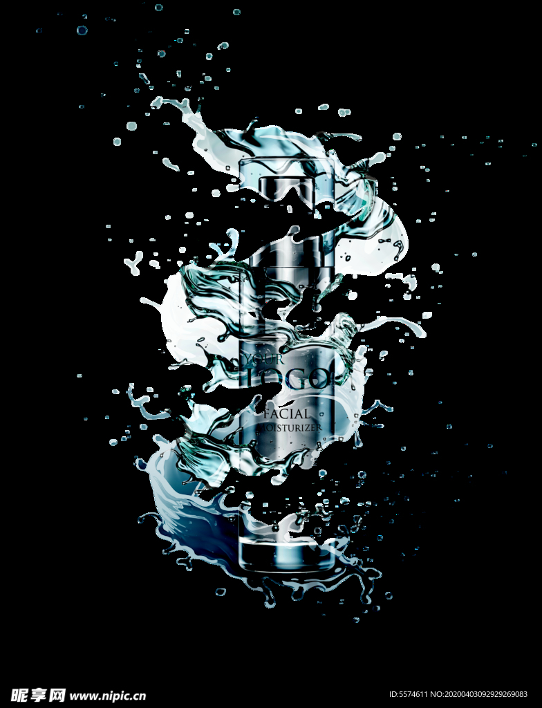 蓝色化妆品海报