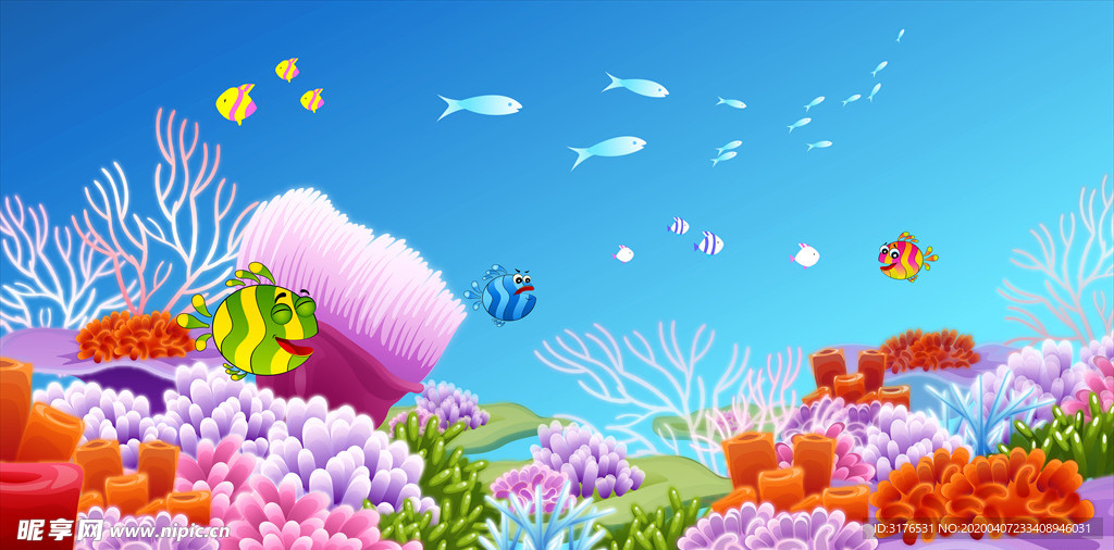 矢量卡通海底世界
