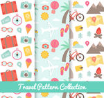 彩色旅行元素无缝背景