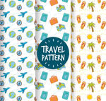 彩绘旅行元素无缝背景