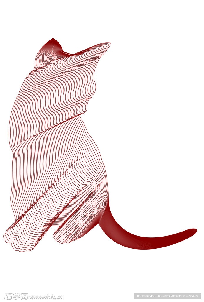 猫咪线稿矢量素材