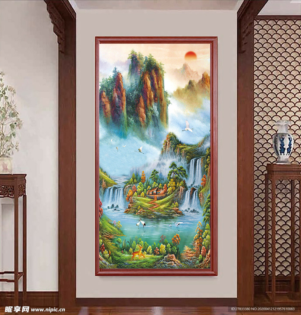 八方聚财玄关画