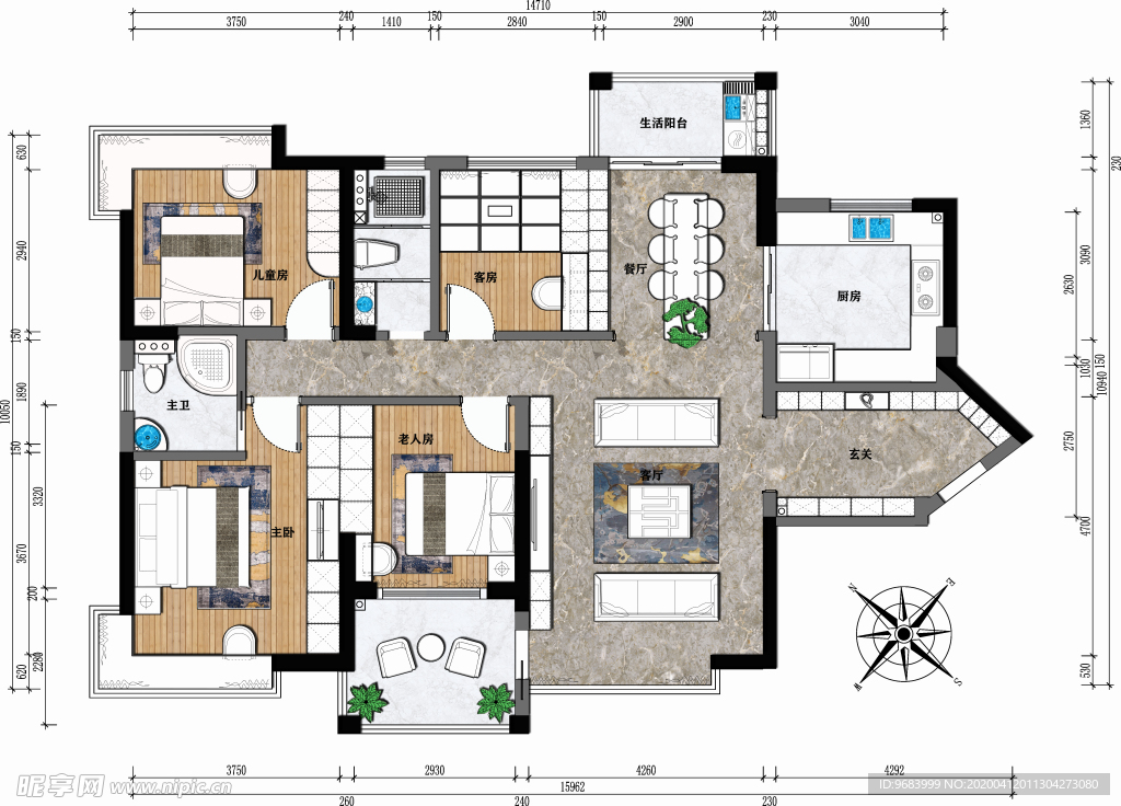 室内设计彩平图
