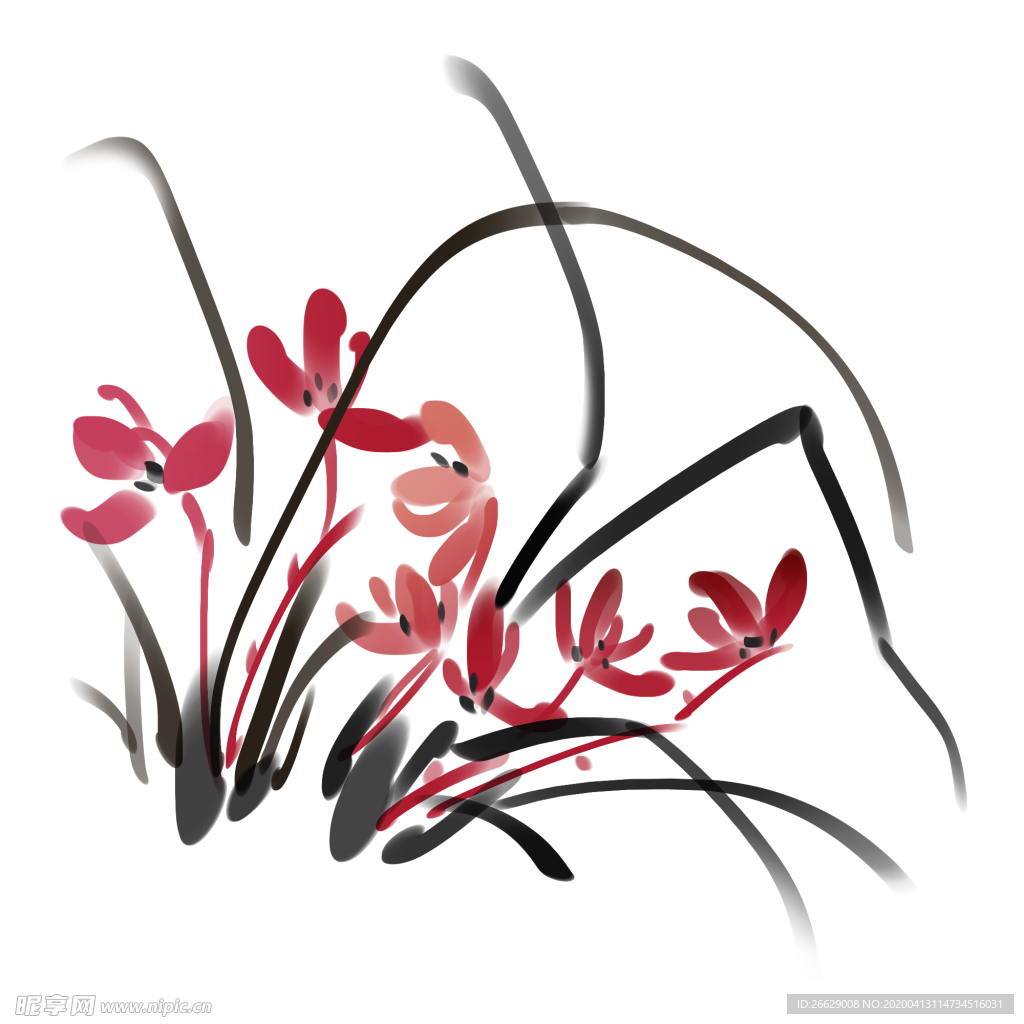 小素材 梅兰竹菊 中国风