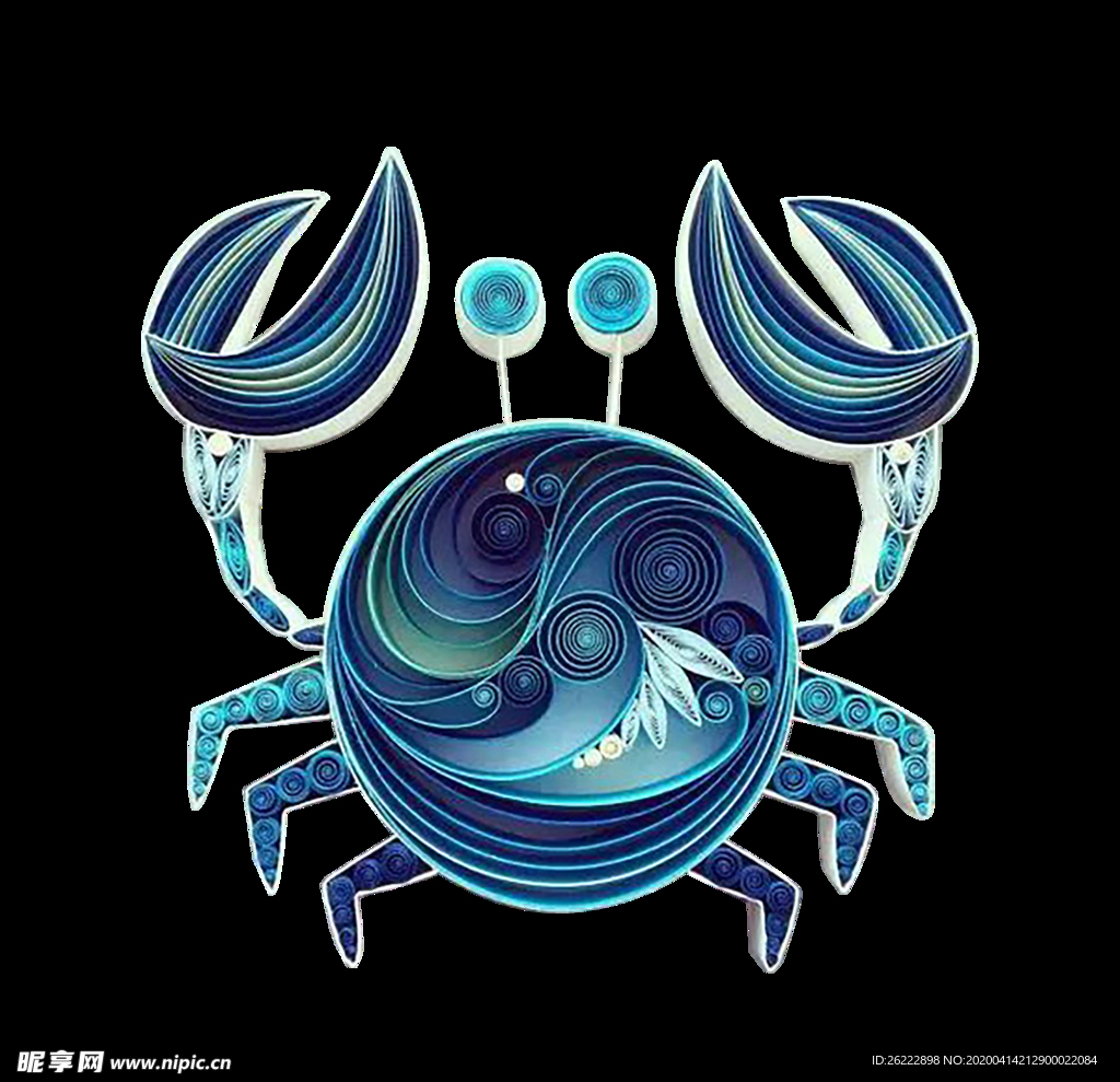 衍纸螃蟹 手工艺品