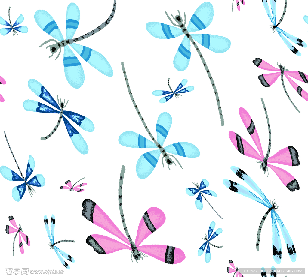 蜻蜓图案童装女装爆款花型