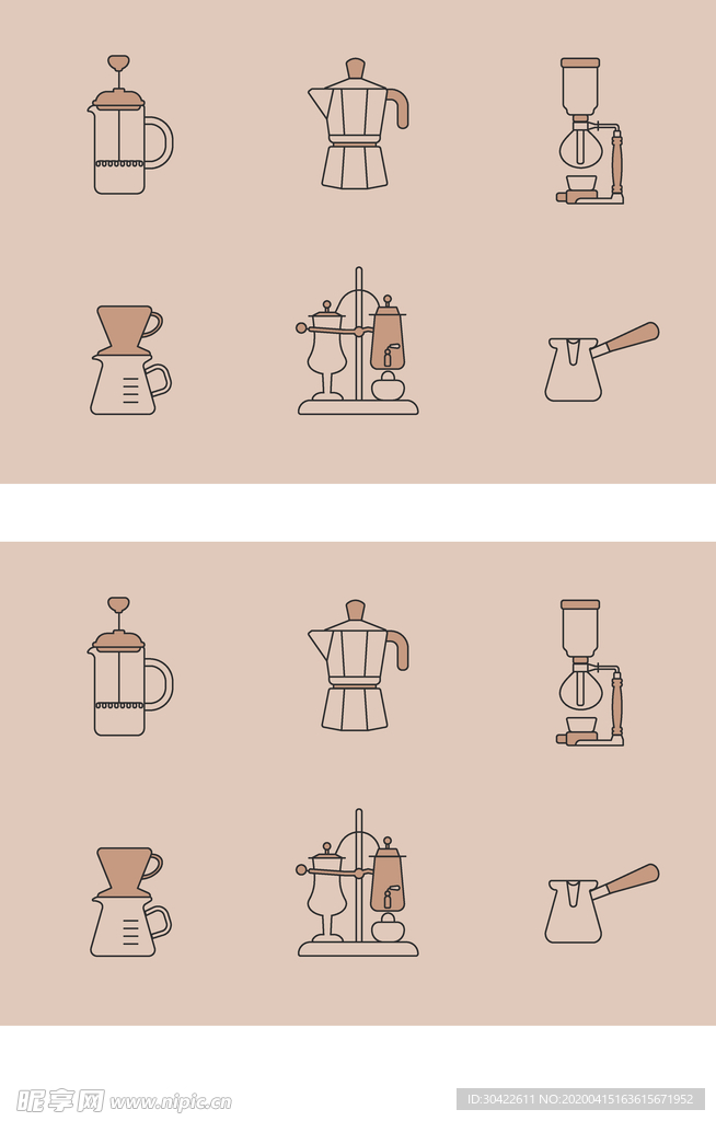 生活用品 不同的咖啡壶 EPS