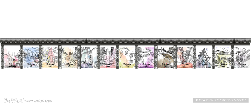 老上海 文庙 城市文化墙 手绘