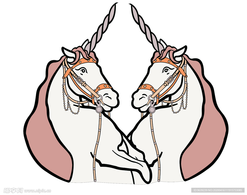 独角兽马动物卡通