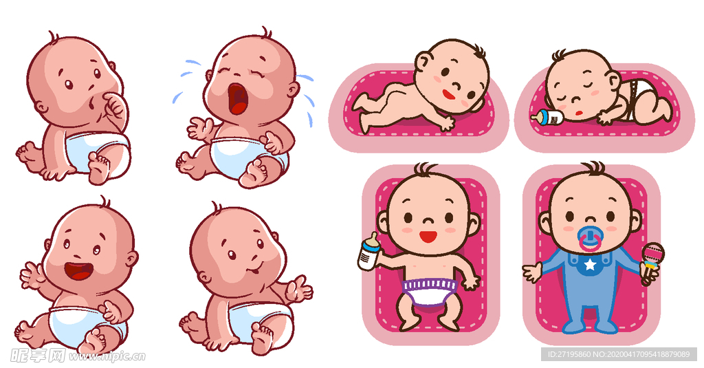 可爱卡通彩绘婴儿宝宝