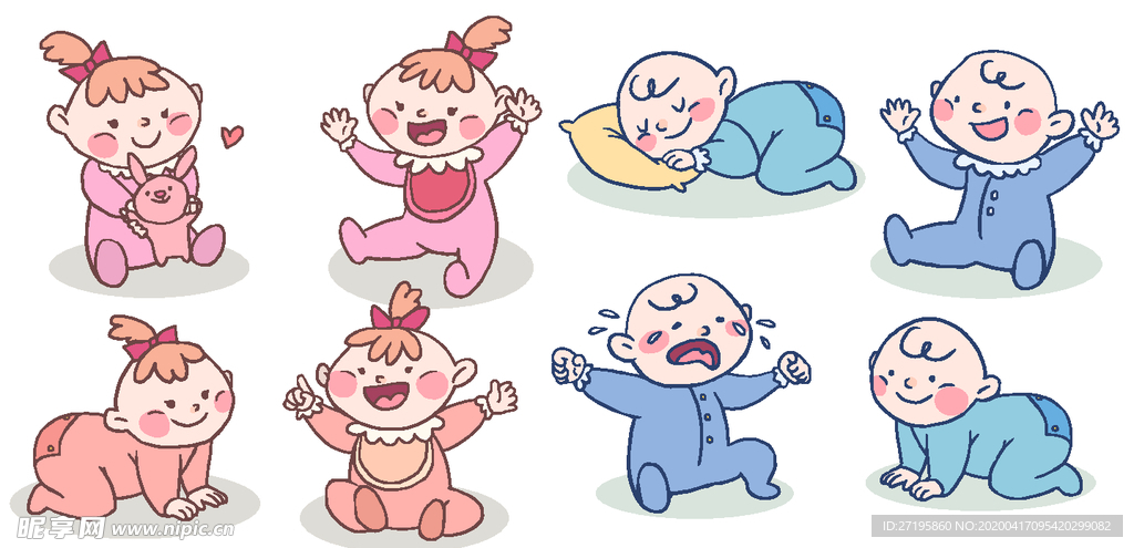 可爱卡通彩绘婴儿宝宝