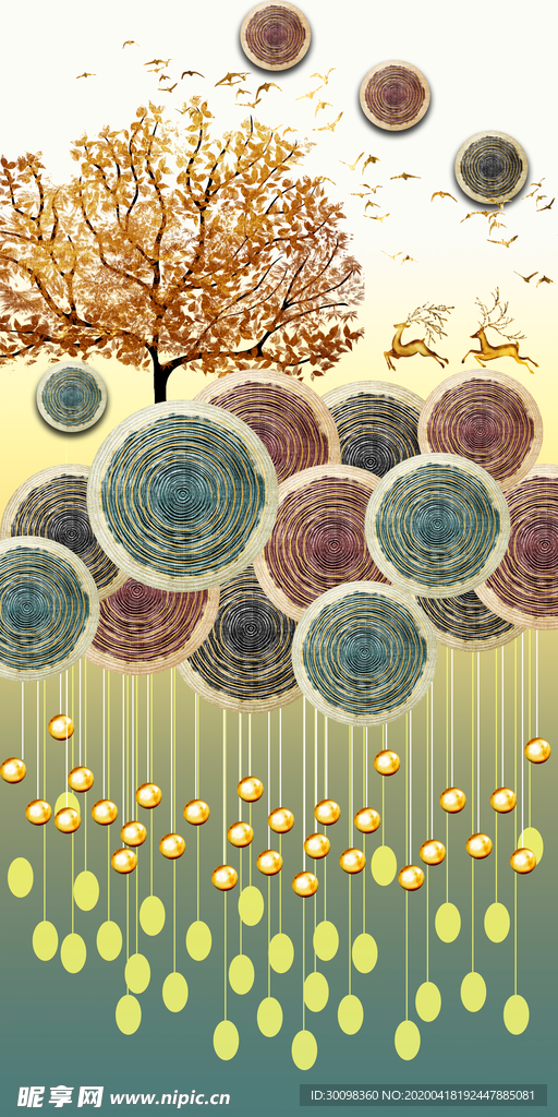 北欧轻奢艺术创意麋鹿装饰画