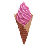 原创手绘香草冰激凌卡通元素