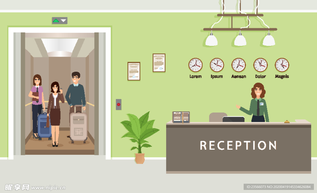 医护主题场景插画