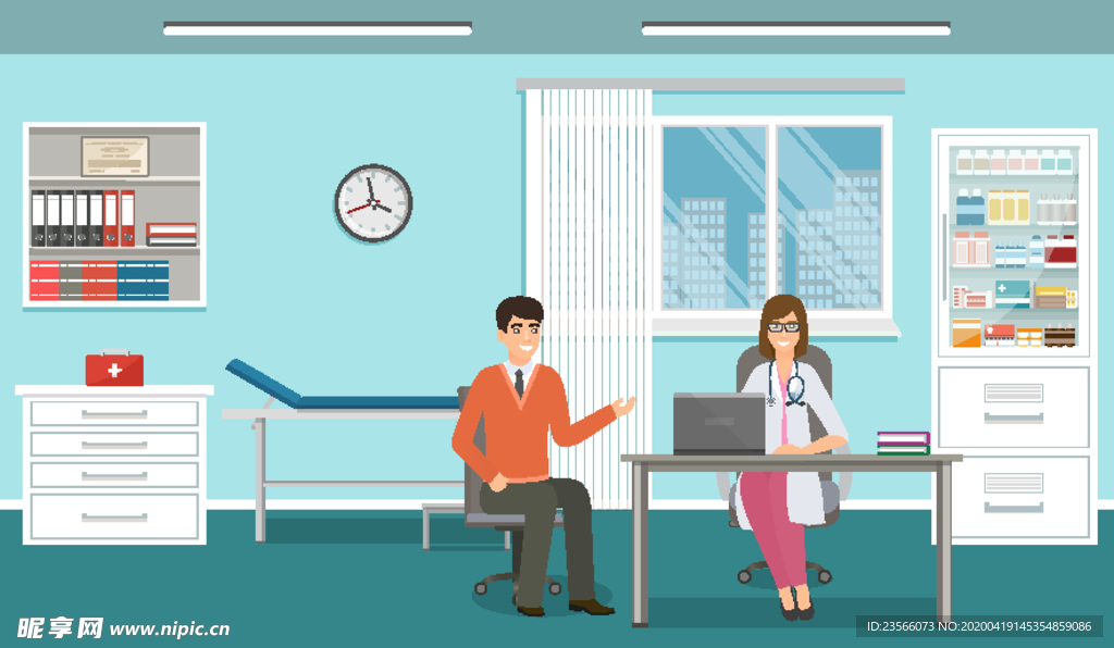 医护主题场景插画
