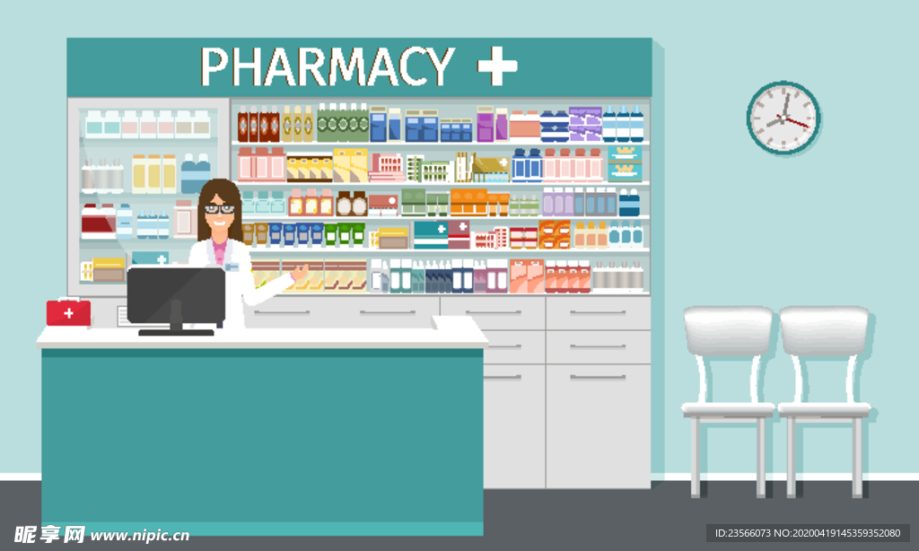 医护主题场景插画