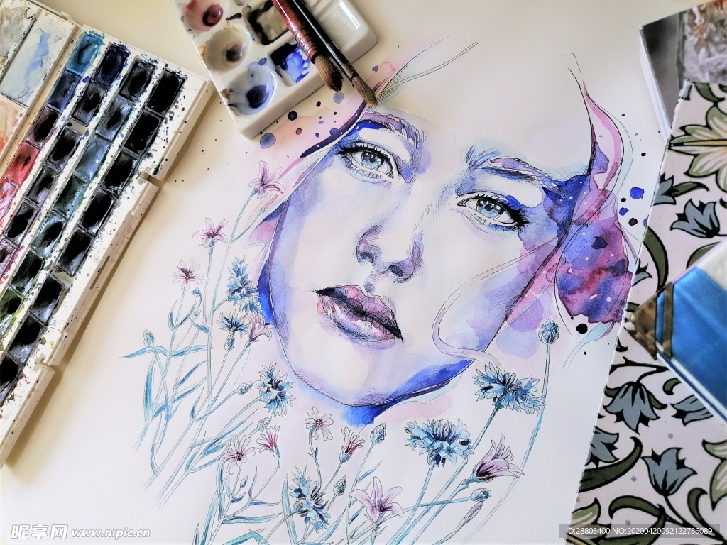 绘画 水粉 女性