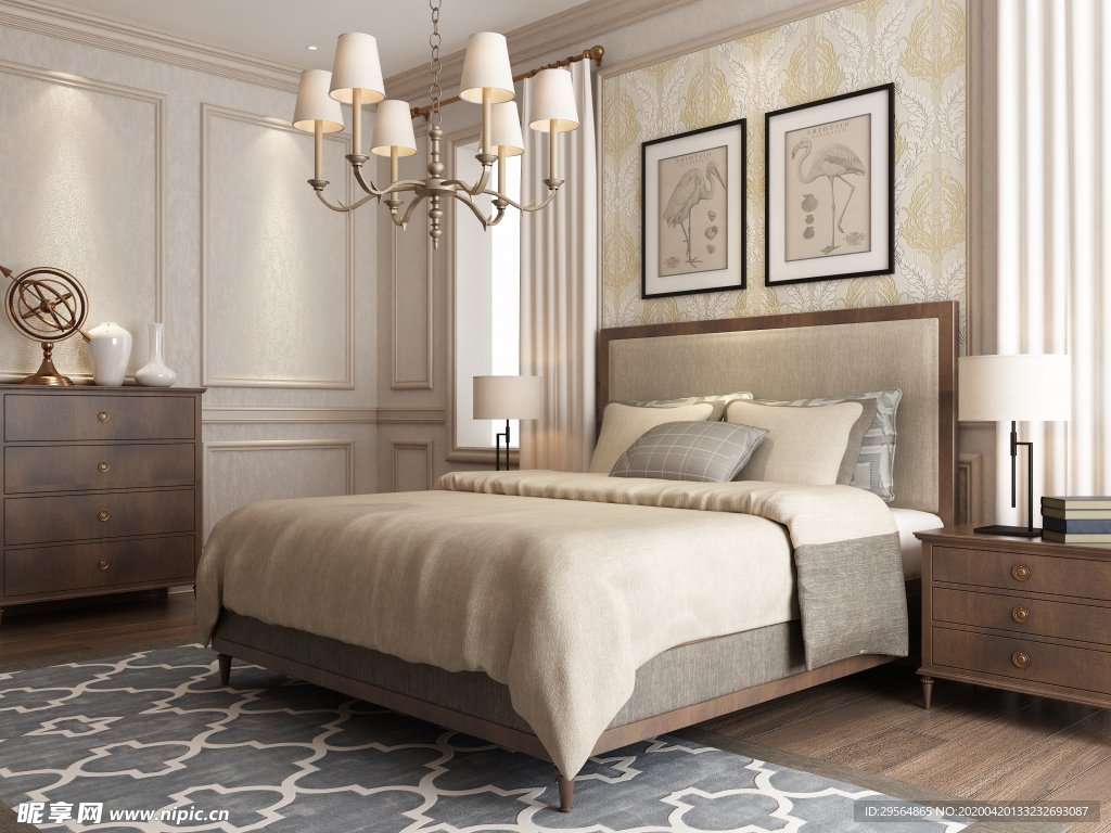 家装壁纸挂画展示空间效果图