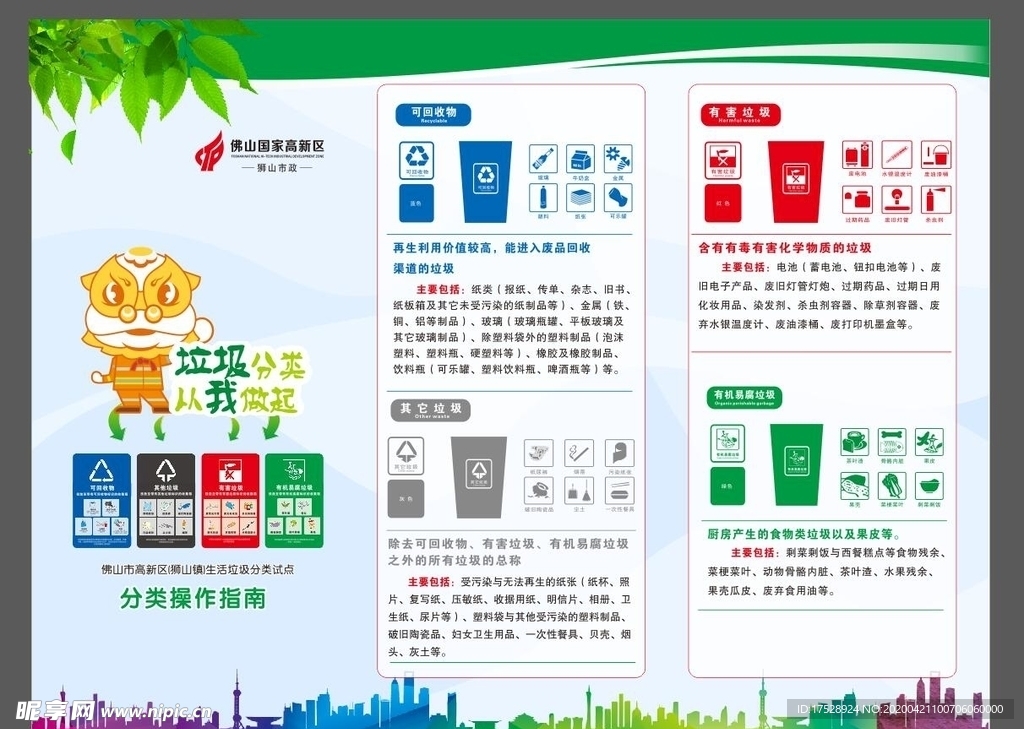 垃圾分类三折页