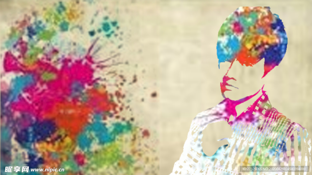 PS设计水彩墨迹风格明星演唱会